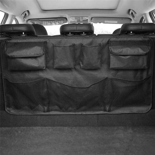 

car trunk organizer rear seat back storage bag net high capacity hanging tidying interior pouch auto accessories supplies