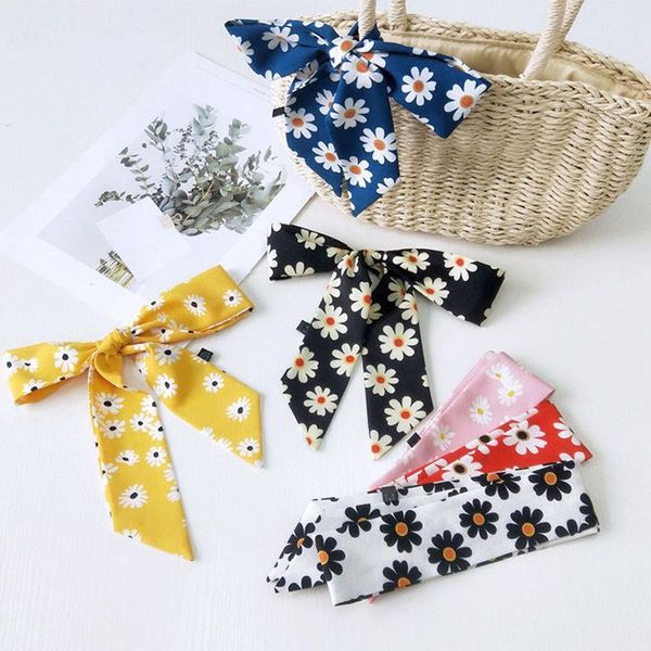 

scarves moribty daisy women silk skinny scarf neckerchief spring-summer chiffon bufandas neck ties luxury floral hair ribbon headscarf, Blue;gray