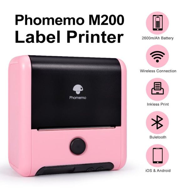 

printers phomemo m200 label printer thermal mini 203dpi mobile bluetooth wireless portable pocket study notes sticker impresora