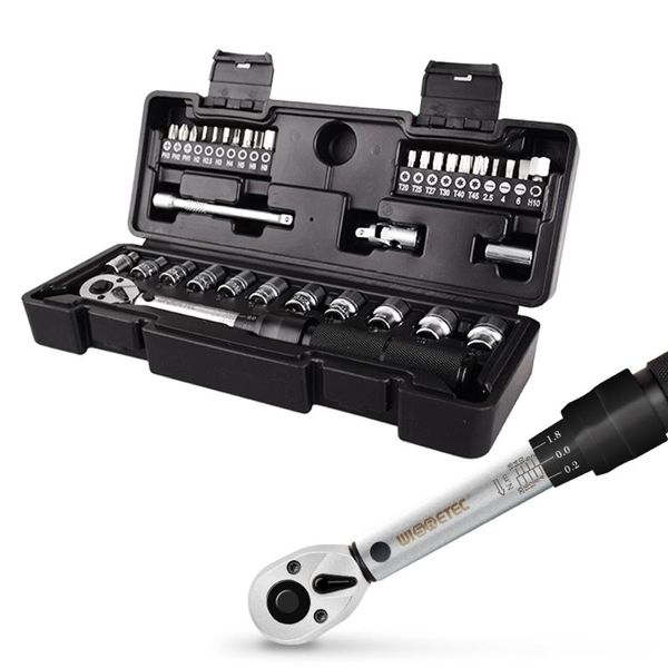 

in 1 portable adjustable spanner socket wrench tool kit 2-20nm 1/4 preset professional torque sets bicycle fix hand tools