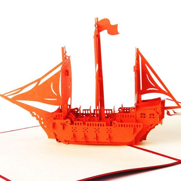 

greeting cards 3d up card sailing ship christmas birthday thank you valentine l4mb