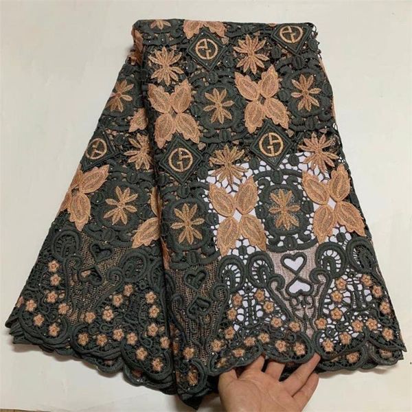 

ribbon african guipure lace fabric 2021 latest french cord with stones nigeria for wedding dress, Pink;blue