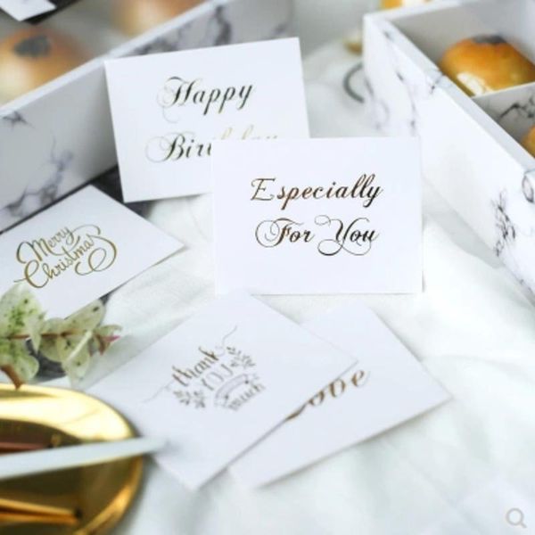 

greeting cards 10-30pcs handwriting white simple party foldable card thank you leave a message paper wedding love home
