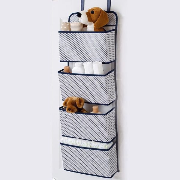 

non-woven multi-storey door after storage bag multi-function wardrobe shoes four-cell baby hanging wy527 boxes & bins
