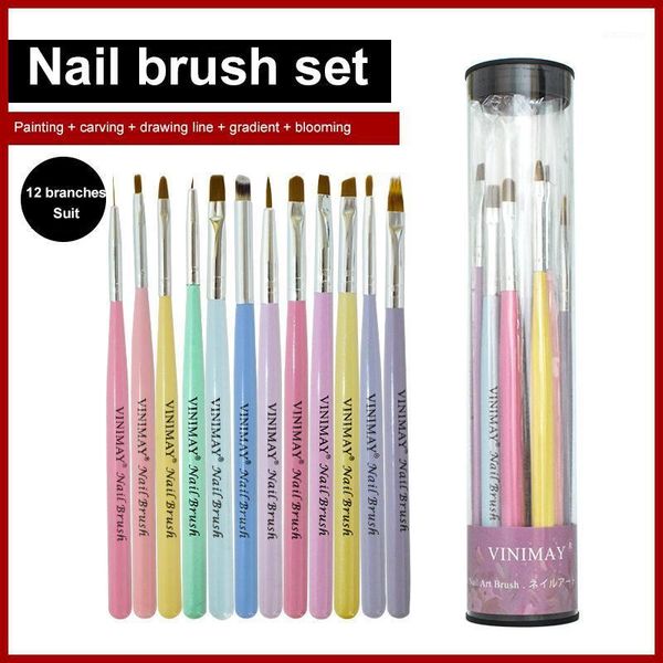 

nail brush set gradient crystal acrylic liner drawing pen tool art line painting brushes manicure tools tslm1 kits1
