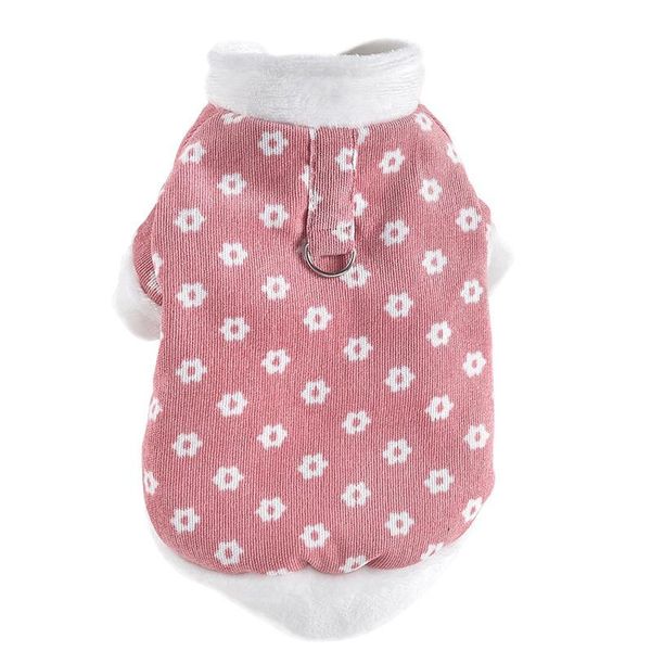 

dog apparel pet winter coat warm floret corduroy jacket puppy outfit down