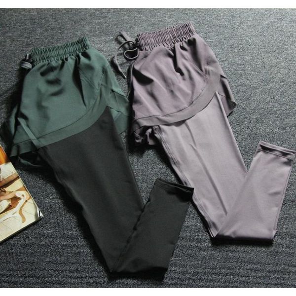 

yoga outfit leggings women fitness red sports broek tall waist double panty loop training pants the mujer leggins