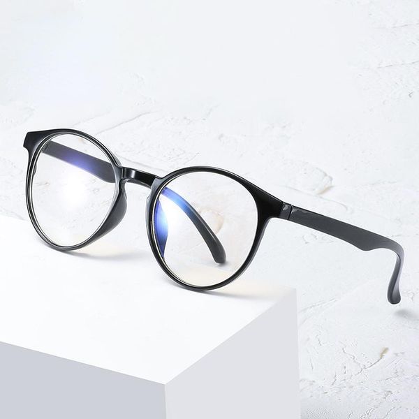 

fashion sunglasses frames korean version retro flat mirror literary decoration glasses comfortable and light frame blue film 190, Black