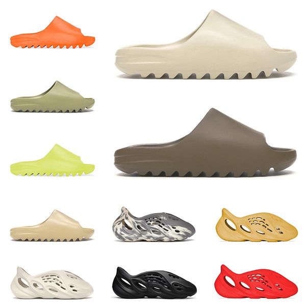 

men women slippers fashion slides bone desert sand enflame orange moon gray ararat resin pure soot mens summer outdoor platform sandals ysj, Black