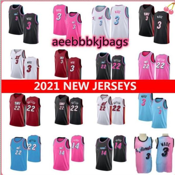 

2021 basketball jersey jersey3 dwyane wade22 jimmy butler rhas, Black;red