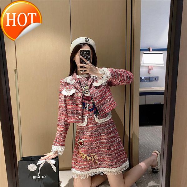 

french celebrity light and luxurious tassel style suit for female minority women's pants & capris, Black;white