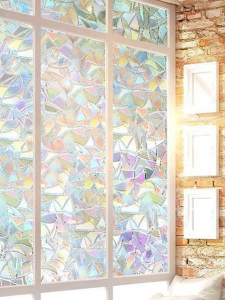 

wall stickers pvc tinted 3d no glue static decorative privacy window rainbow films for stained glass self-adhesive film anti uv sticker