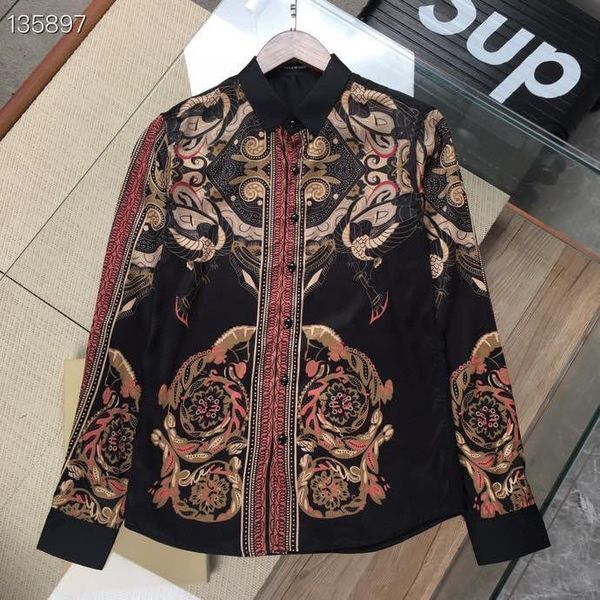 

men's casual shirts zk1647 fashion 2021 runway luxury european design party style clothing, White;black