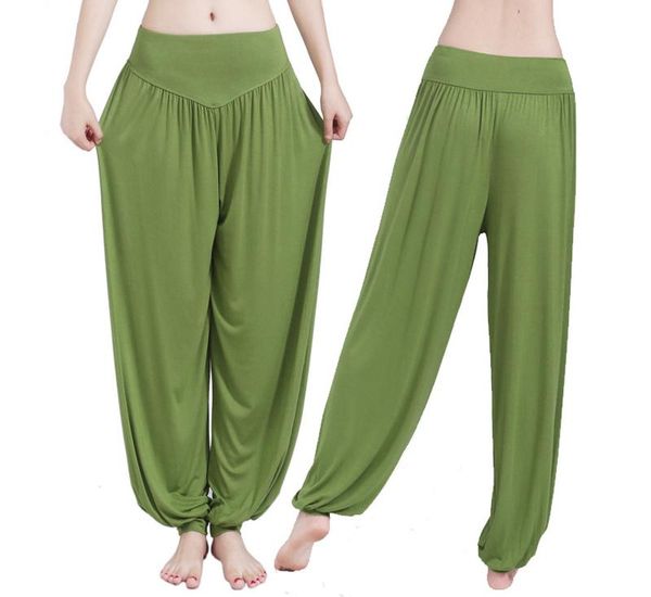

yoga outfits women wide leg pants colorful plus size bloomers dance sports taichi full length loose clothes dropship, White;red