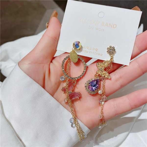 

dangle & chandelier korean drop earrings women wholesale cute heart bow knot bohemia female fashion jewelry party, Silver