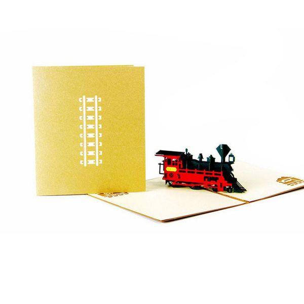 

greeting cards w8eb 3d up card retro train birthday easter anniversary thanksgiving