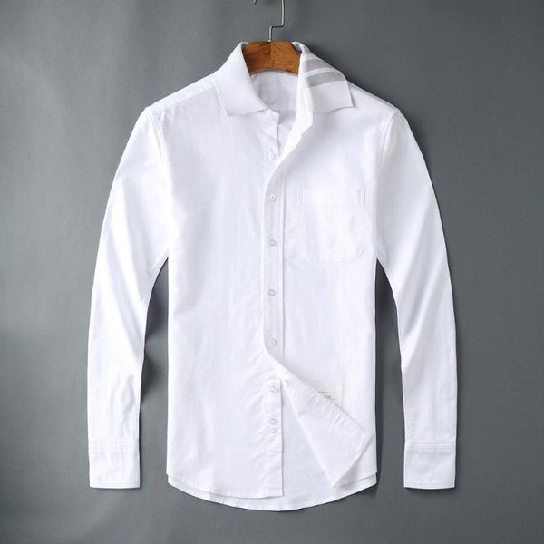 

men's casual shirts 19ss men oxford classic grey striped fashion cotton shirt pocket long-sleeves  2xl #m53, White;black