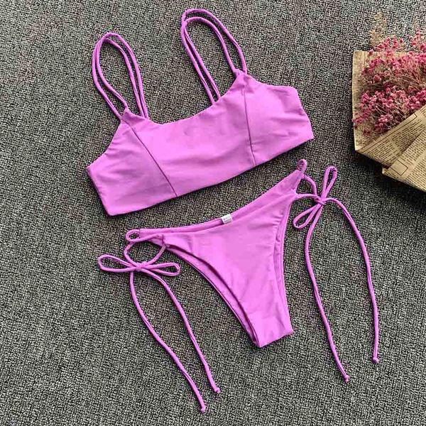 

2021 bla white bandage bikini women swimwear female swimsuit two-pieces suit brazilian bather bathing suit swim monokini 5224b