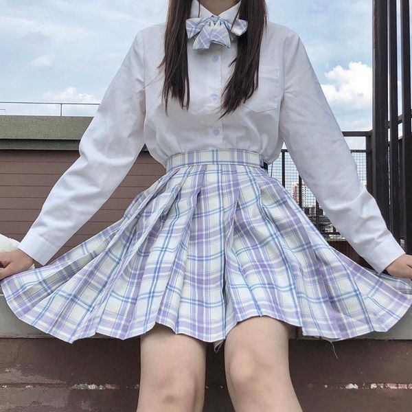 

uniform skirt pleated star field japanese girl student skirts womens mini harajuku, Black