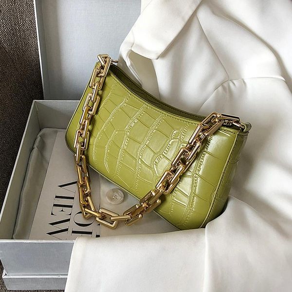 

waist bags stone pattern pu leather armpit bag for women 2021 solid color chain shoulder handbags female travel fashion hand