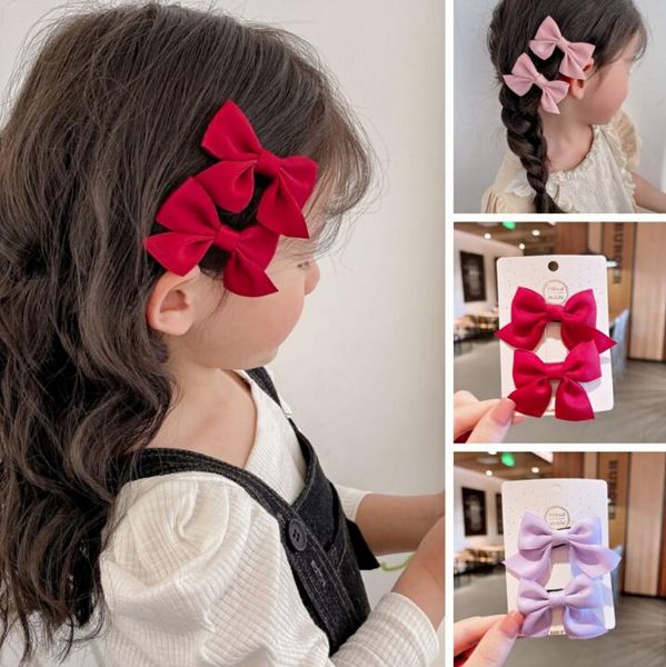 Tecido das meninas Bowknot Duckbill Hairpin Cute Princesa Lateral Clipe Children's Hair Acessórios Headdress GC372