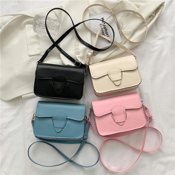 

evening bags fashion women small square shoulder bag vintage pu leather ladies messenger female solid color crossbody purse handbags
