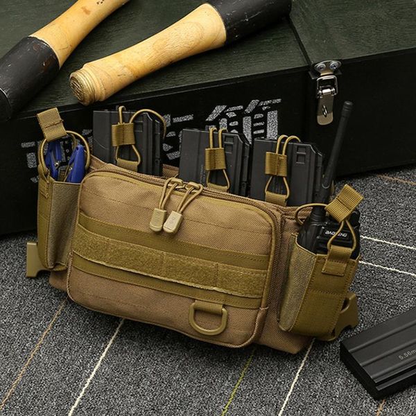 Вещи мешки тактические талии сумка охотничьи аксессуары сумки мужские военные мешочка мольна грудь многофункциональное наружное оборудование черное
