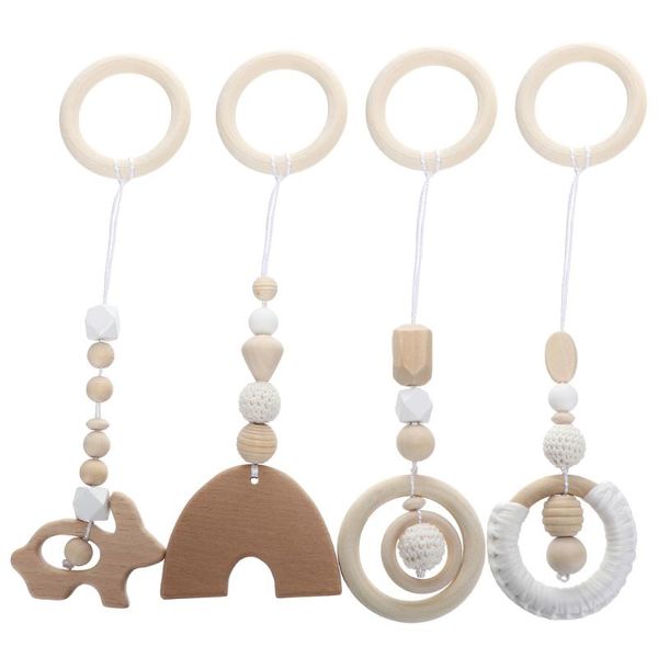

novelty items 4pcs wooden chewing toys home decorations creative baby teether playthings