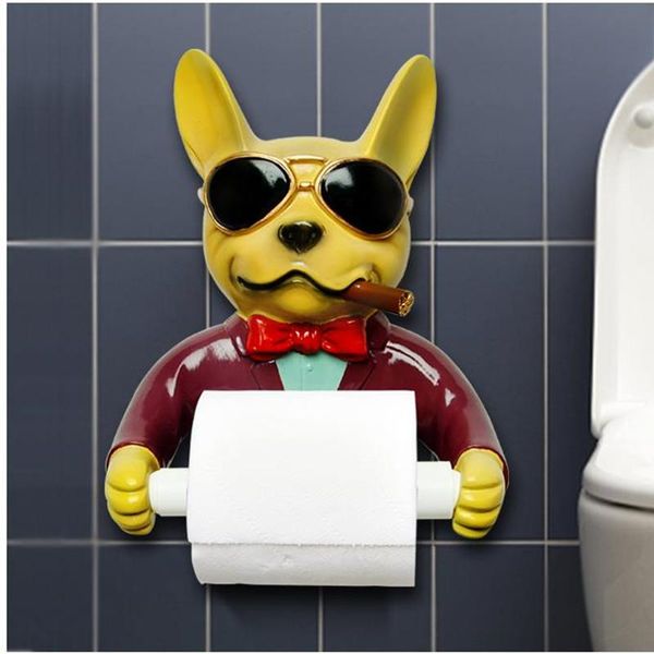 

toilet paper holders dog cat holder hygiene resin tray punch hand tissue box household towel reel spool device bathroom