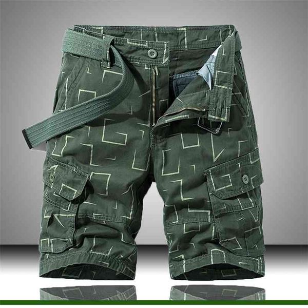 Herren Casual Shorts Sommer Bermudas Male Print Kurze Hosen Business Style Arbeit 210716