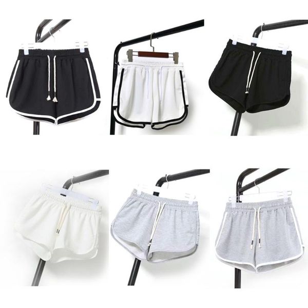 

sports shorts women summer new color anti emptied skinny shorts casual lady elastic waist beach correndo short pants, White;black