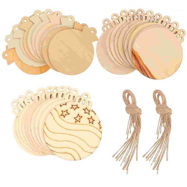 

christmas decorations 30pcs xmas wood chips diy decorative tree pendant