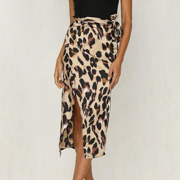 

skirts bonjean women high waist casual skirt female vintage leopard print 2021 spring bottom fashion lady office bj2089, Black