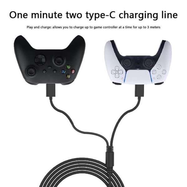 

game controllers & joysticks for ps5 switch mobile phone 3m 2 in 1 type-c gamepad console charging cable 40w fast over voltage protection po