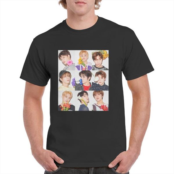 

men's t-shirts nct 127 flower boys t-shirt kpop 90's retro graphics 100% cotton female/man, White;black
