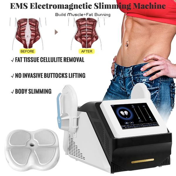 Modellamento del corpo Costruzione muscolare Glutei Sollevamento EMSlim Dimagrante Macchina EMT ad alta intensità con due teste o quattro maniglie e pavimento pelvico