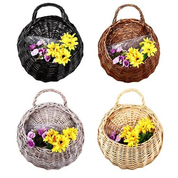

storage baskets birds nest wall hanging basket wicker gardening home garden wedding decoration hy99