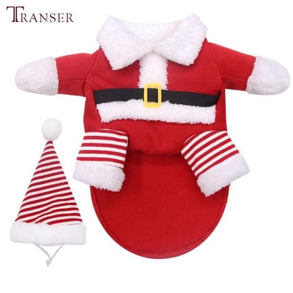 

dog apparel transer funny christmas santa cosplay costume soft velvet pet coat with hat golden retriever small large clothes 209