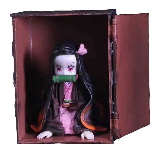 Art MINI Demon Slayer Kimetsu no Yaiba GK Kamado Nezuko In Box Ver. PVC-Action-Figur Modell Sammlerstück Spielzeugpuppe Q0722
