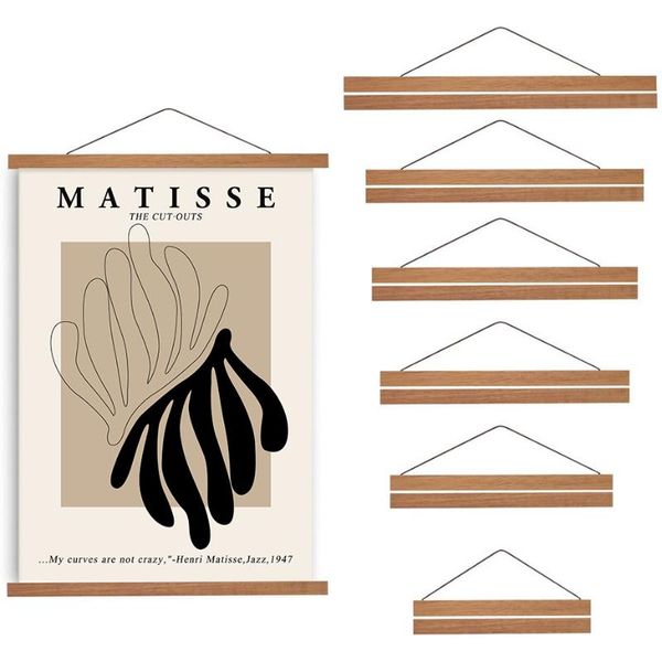 

frames nature solid wood hanger frame magnetic poster teak pine magnet kit for po pictures wall art map canvas print home decor