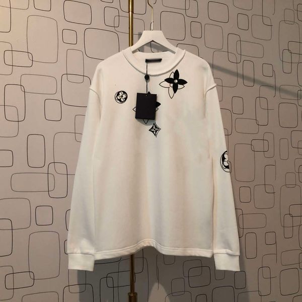 

tide brand high-end fashion new letter loose printed sweater men and women with the same style couple, Black