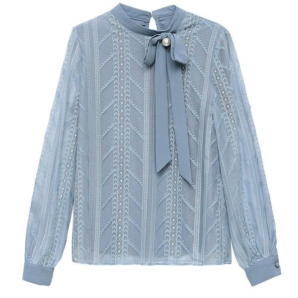 

women's blouses & shirts office ladies pearls beaded long sleeve plus size elegant slim work wear tunika camisas womens and, White