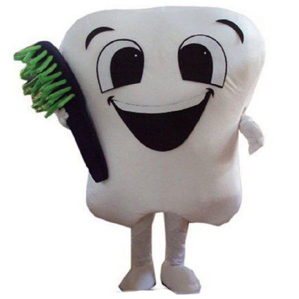 

halloween green toothbrush and tooth mascot costume cartoon teeth anime theme character carnival adults outfit christmas birthday party dres, Red;yellow