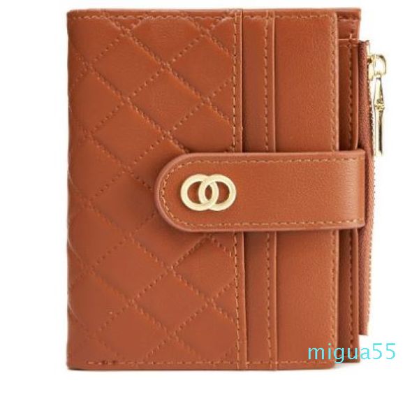 

ladies folding wallet simple belt buckle small fresh short card bag coin purse, Red;black