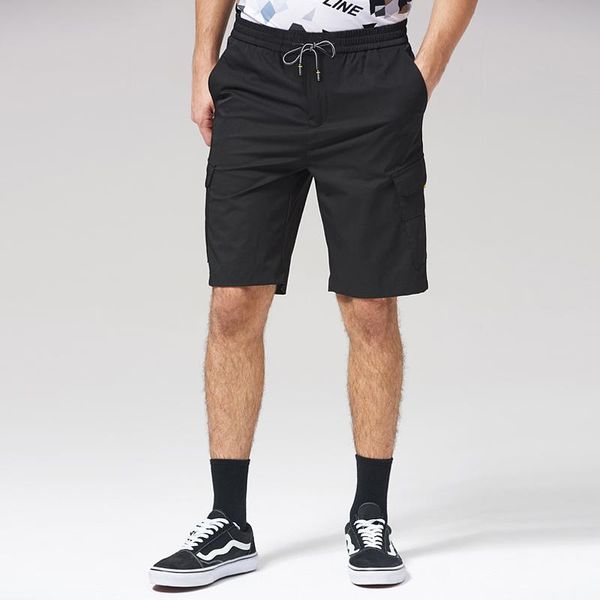 

men's suits & blazers 2021 summer overalls shorts business casual elastic waist trend straight five-point pants for men t061900209, White;black