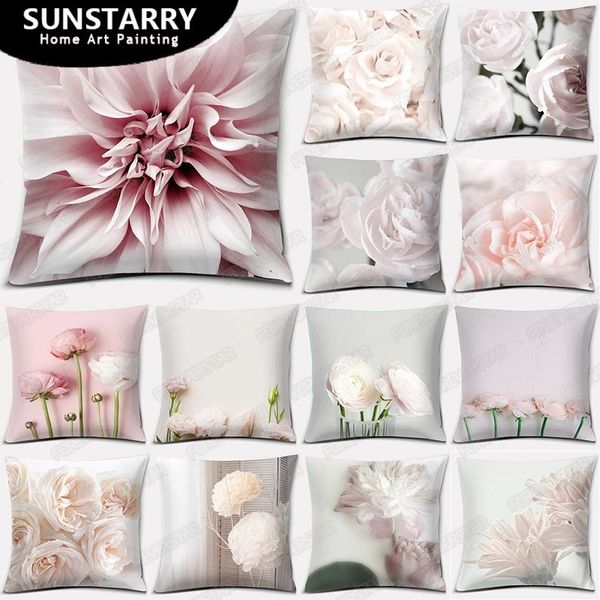 

cushion/decorative pillow modern pink flowers series gift home office decoration bedroom sofa car cushion cover linen case45cm * 45cm