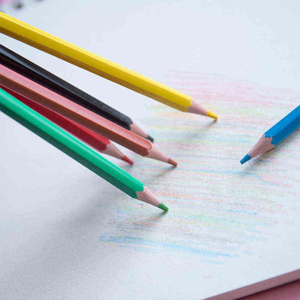 

straight 3.5 7 inch plastic color pencil cartoon box 6 colors