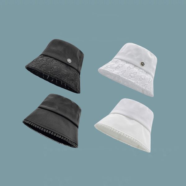 

hat girl's elegant temperament in summer pearl lace fisherman's hat accessories black friday