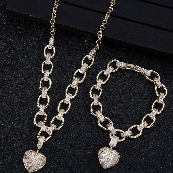 

earrings & necklace love hand adjustable set, Silver