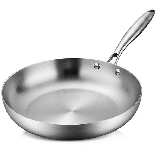 

pans 11inch frying pan, 304 stainless steel 0.23mm thick wok pan 5 ply skillet,professional grade for cooking pot